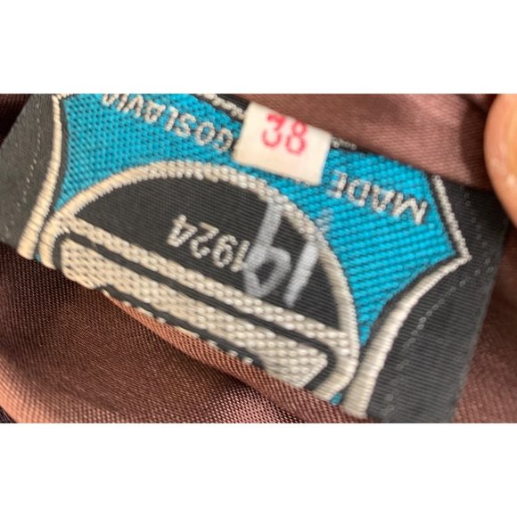 80s VTG JKI Full Length Genuine Fur Coat Rabbit Brown Purple Large Rustic 6754 - Picture 12 of 16